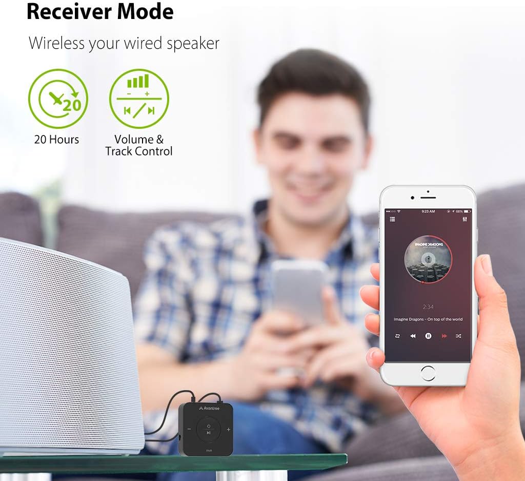 Bluetooth Transmitter Receiver for TV, Optical Digital Toslink, 3.5mm AUX, RCA, Pack of 2 D9937