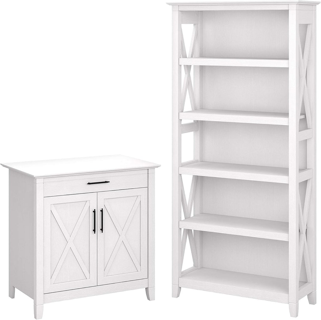 Bing Cherry Secretary Desk with 5 Shelf Bookcase I357