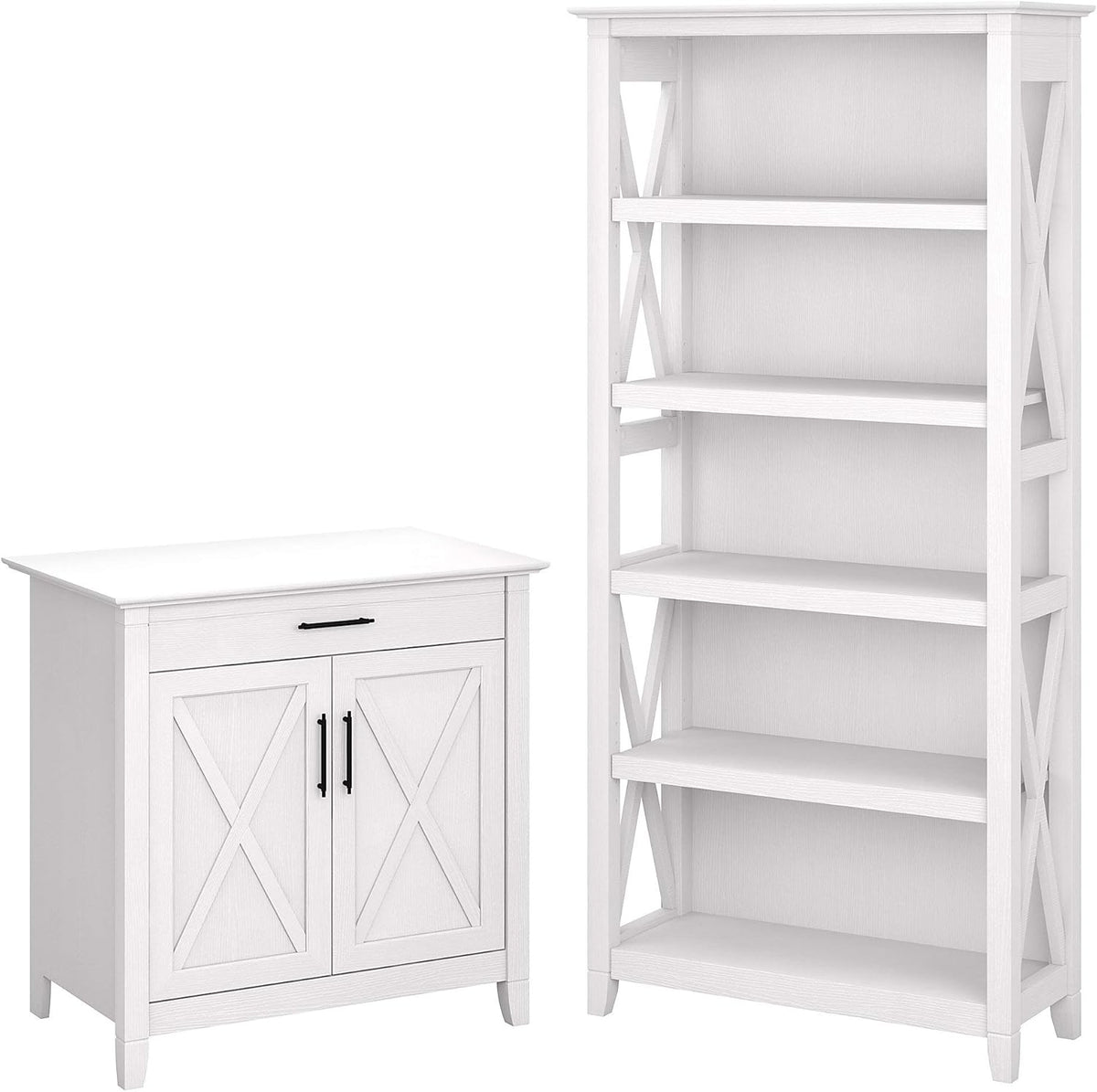 Bing Cherry Secretary Desk with 5 Shelf Bookcase I357