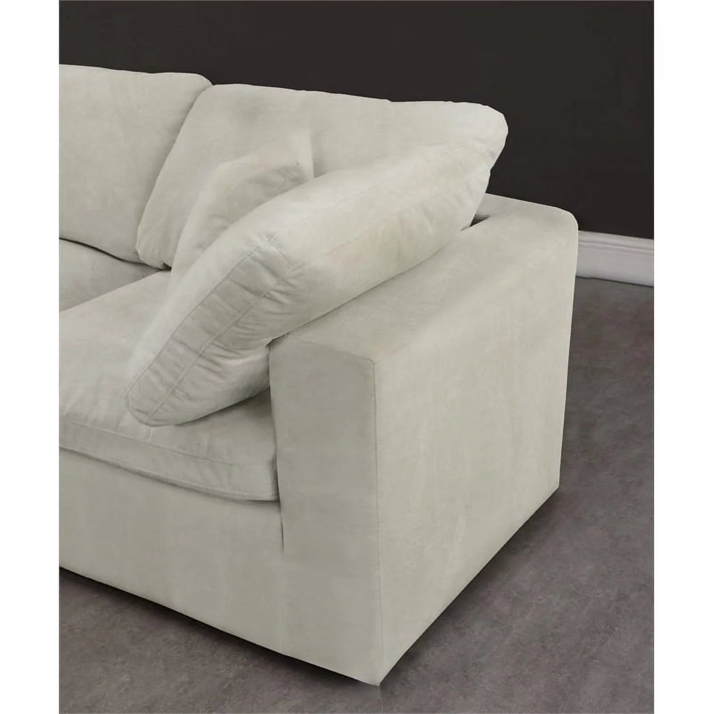 Cream Velvet Modular Sectional Sofa A56743