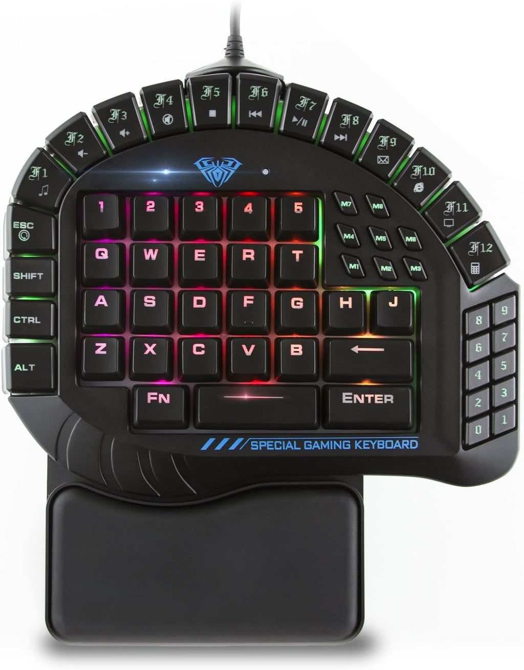One Handed Mechanical Gaming Keyboard with Wrist Rest C8342