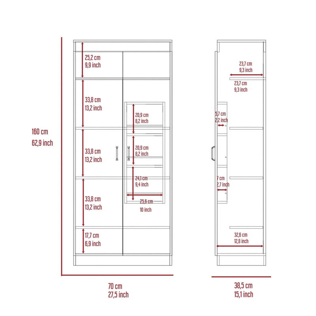 White 5-Shelf Engineered Wood Pantry Cabinet Y4229