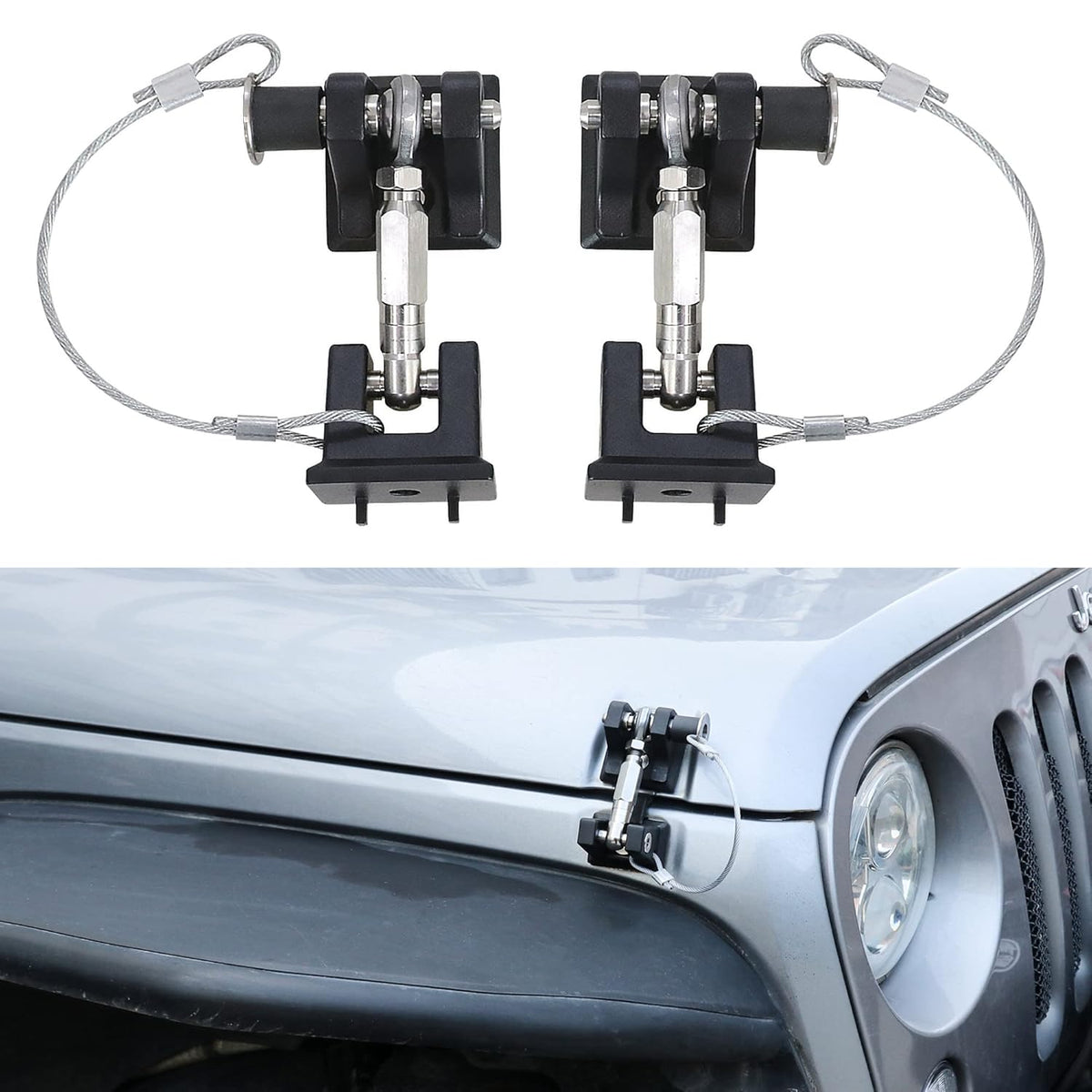 Aluminum Locking Hood Latch Kit 1 Pair E554