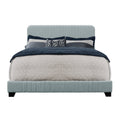 Blue Queen Upholstered Panel Bed G507