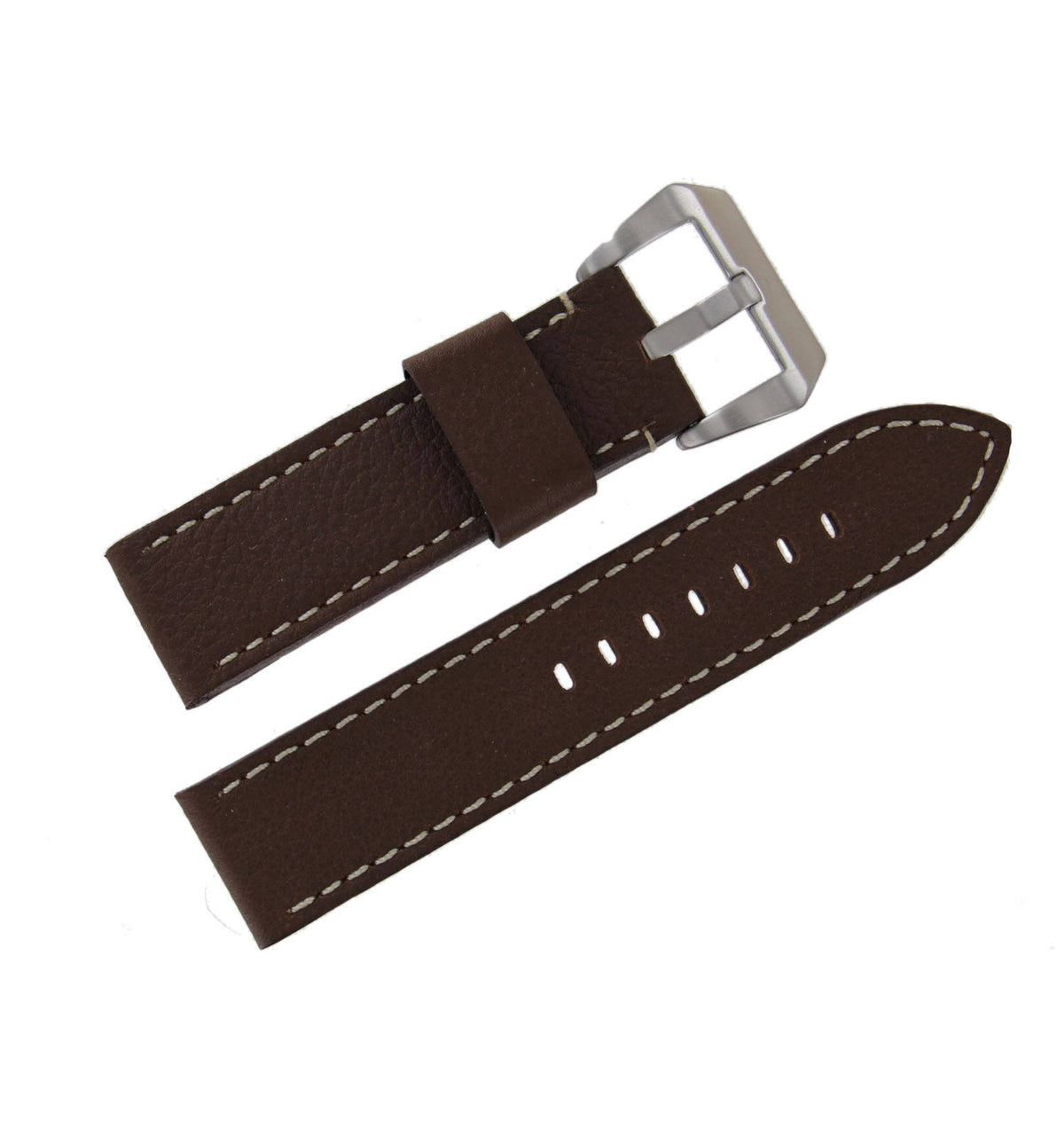 Brown 26mm Calfskin Leather Watch Strap W3715