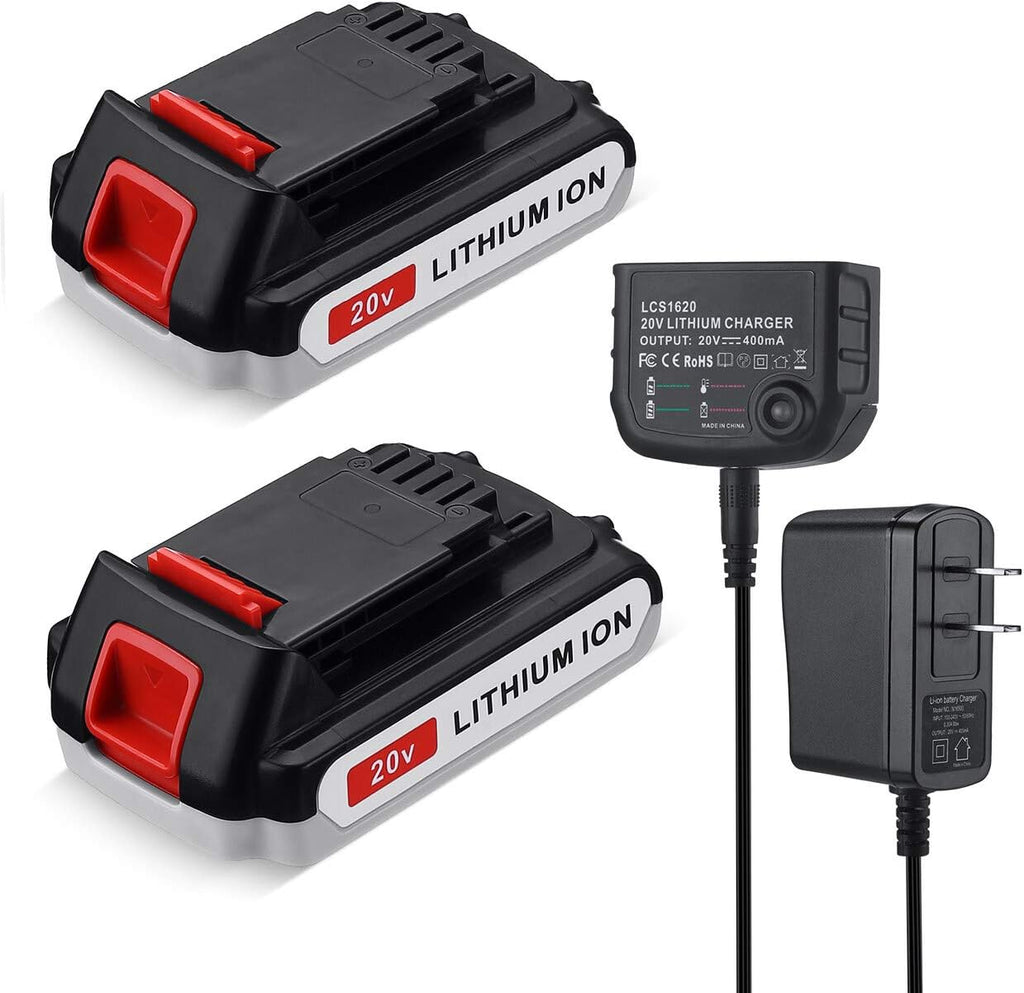 3.0Ah LBXR20 Battery 2Packs for Black & Decker 20V Max Li-ion Cordless Tool X10076