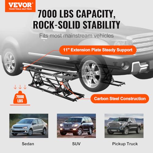 7,000 LBS Capacity Heavy-Duty Carbon Steel Car Lift W63407