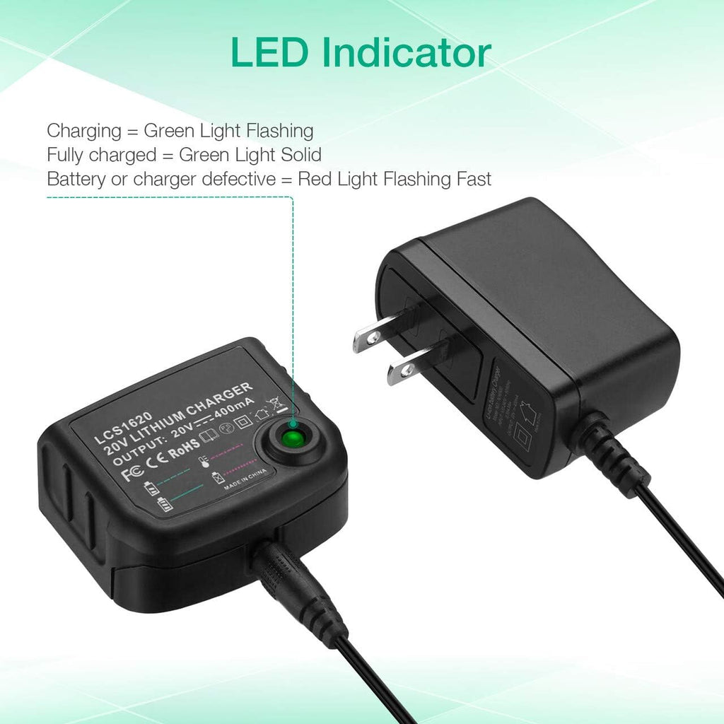 3.0Ah LBXR20 Battery 2Packs for Black & Decker 20V Max Li-ion Cordless Tool X10076