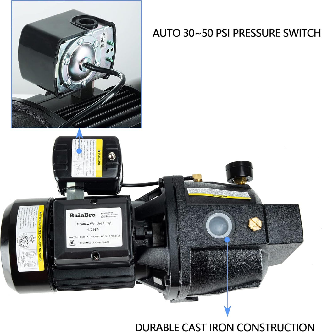 1/2 HP Cast Iron Shallow Well Jet Pump Q682546