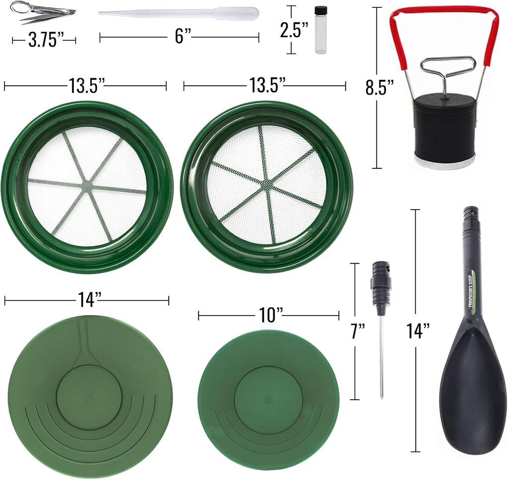 15pc Aluminum Sluice Box Gold Panning Classifier Set M7038