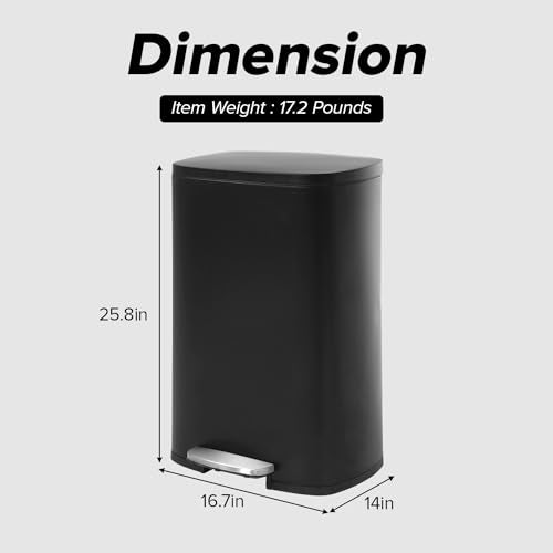 White 13 Gallon Stainless Steel Step Waste Bin F629410