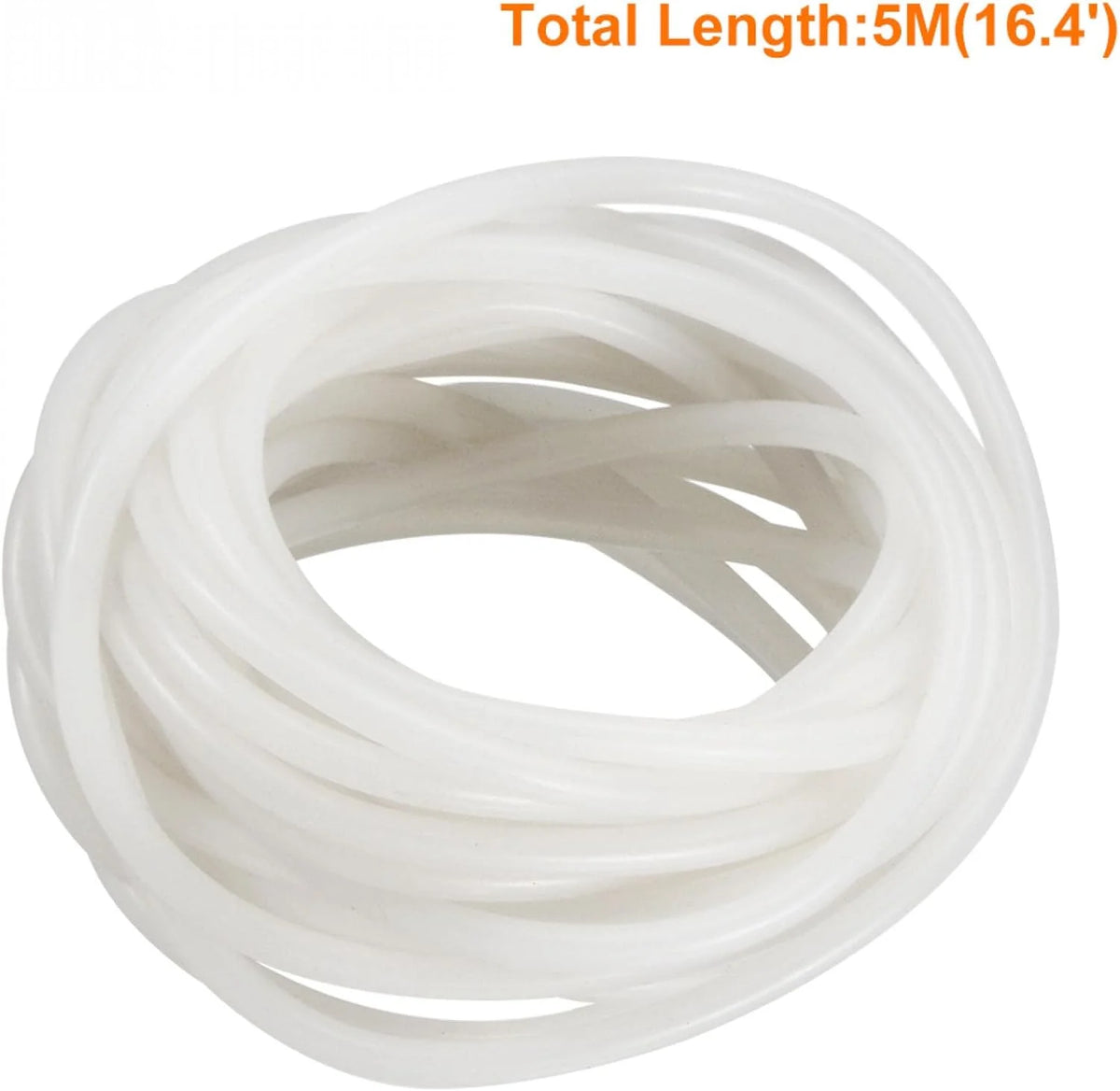Translucent Silicone Rubber Tubing, 6mm ID, 8mm OD, 16.4' I761551