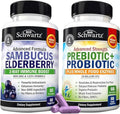 Pre and Probiotics Supplement with Digestive Enzymes Plus Elderberry with Zinc and Vitamin C T6119