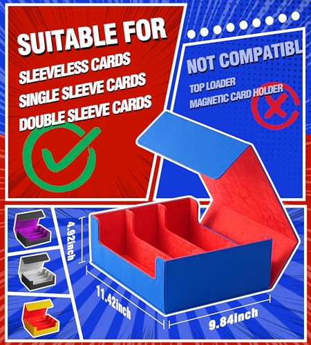 Trading Card Storage Box 2400+ Card Deck Case Black and Gray N694