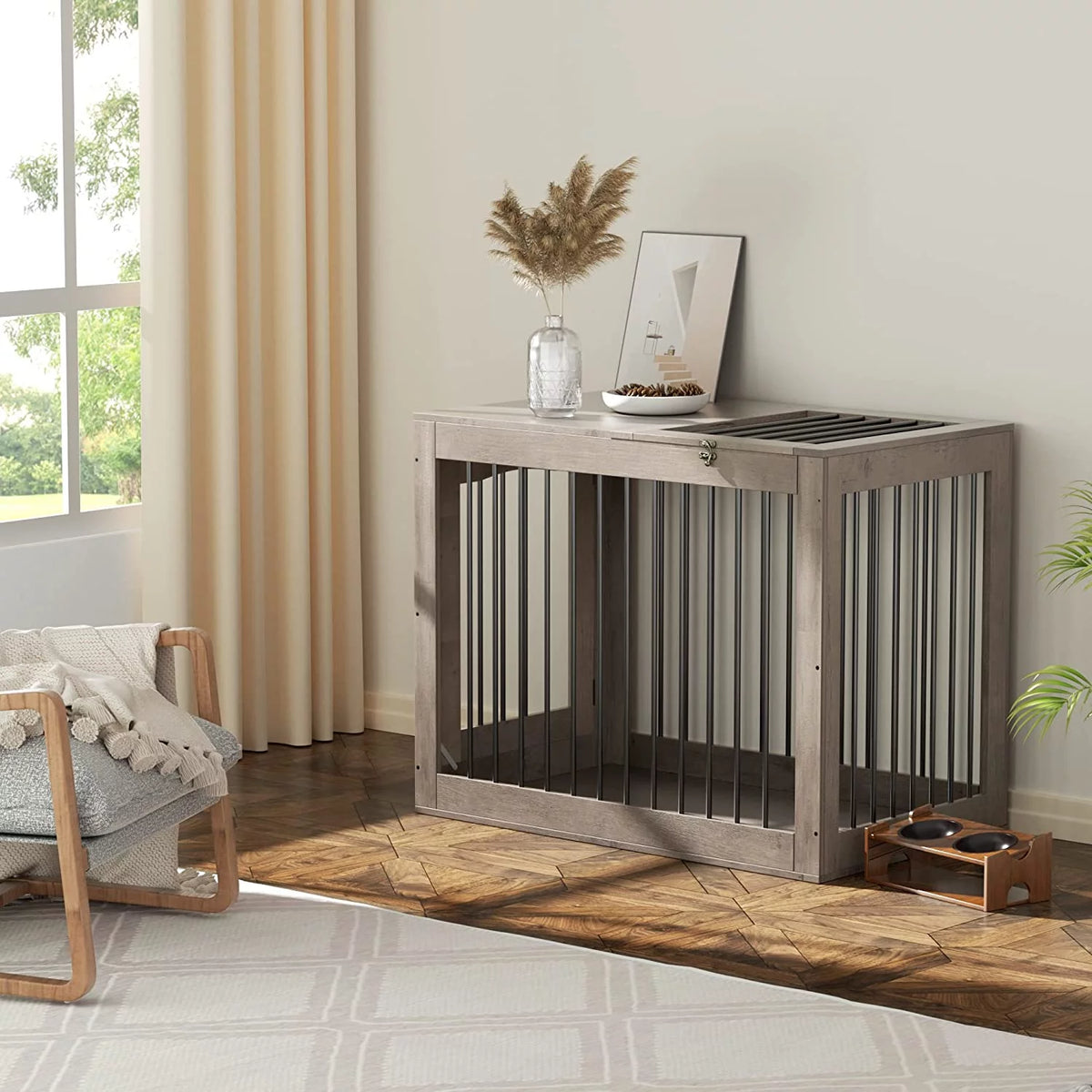 Large Wooden Dog Crate with 2 Doors Y451