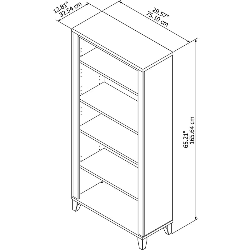 5 Shelf Bookcase in Ash Gray I8517
