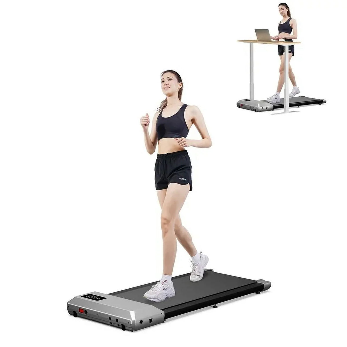 2.5Hp Ultra-Quiet Walking Pad Treadmill with Remote Control W665075