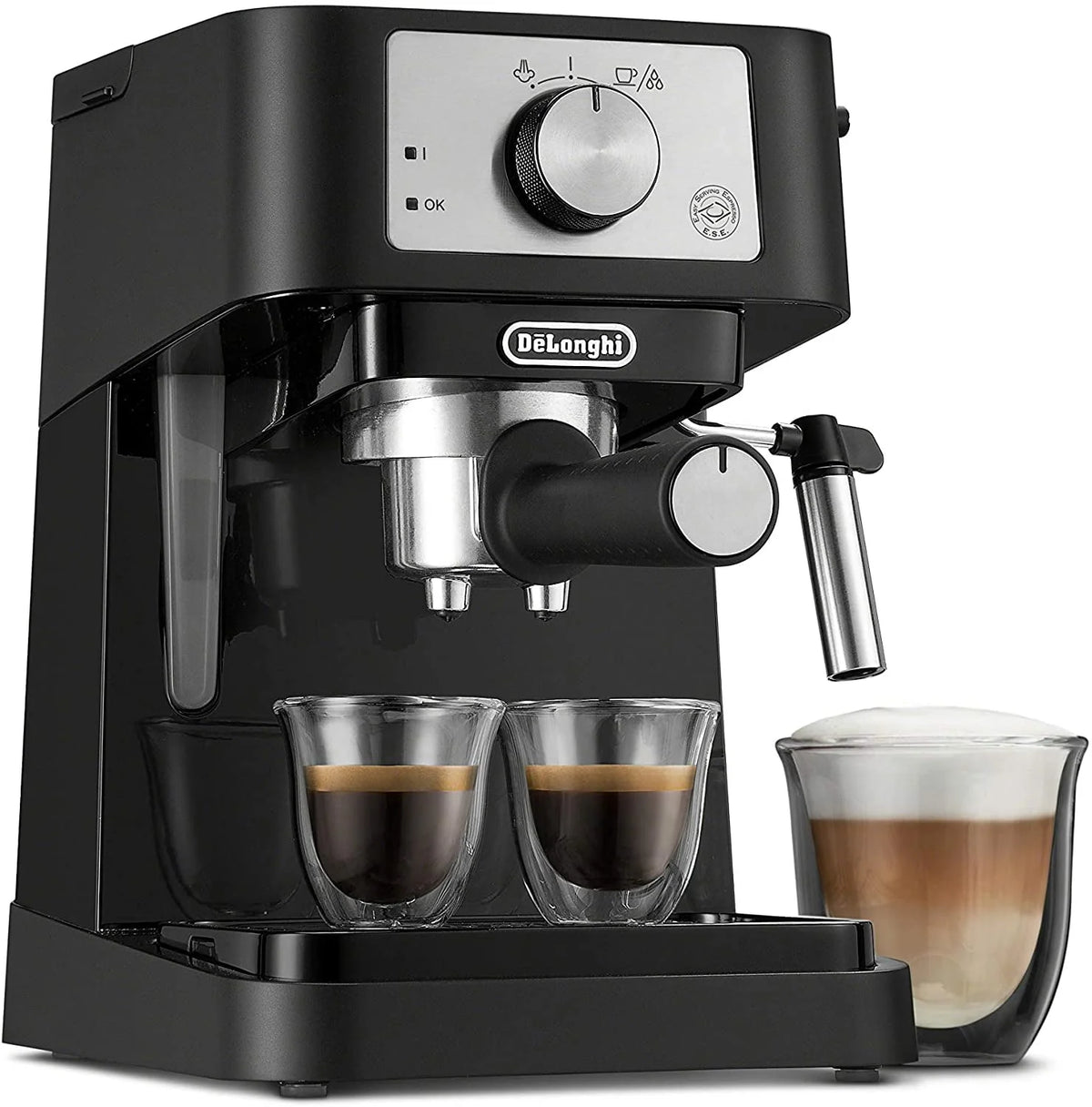 Manual Espresso Machine with Milk Frother, 15 Bar, Black / Stainless G3345