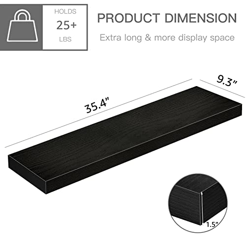 Floating Shelves for Wall, 16 x 7 inch Set of 2, Rustic Brown W166