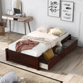 Platform Storage Bed with 3 Drawers Solid Wood Cherry C4021