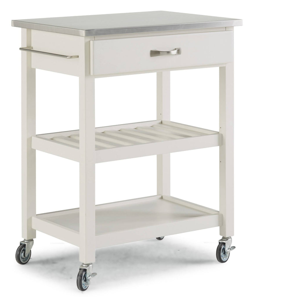White Stainless Steel Top Kitchen Cart G165