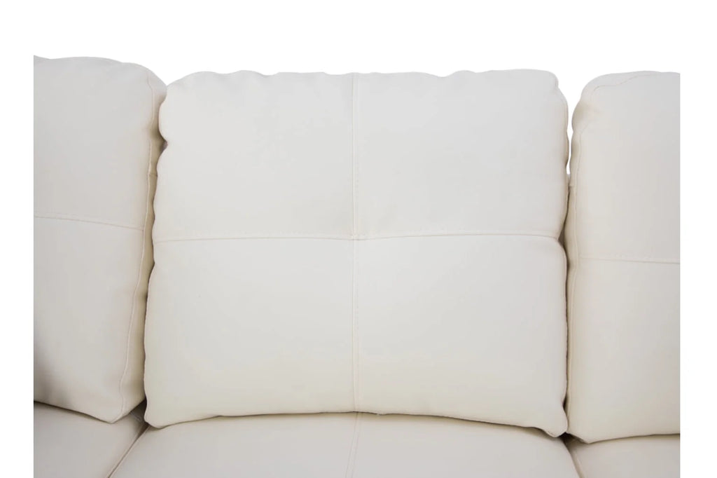 Black&White Leather Sectional Sofa Set with Storage Ottoman and Matching Pillows F21951