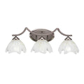 3 Light Bath Bar with Gold Ice Glass E678