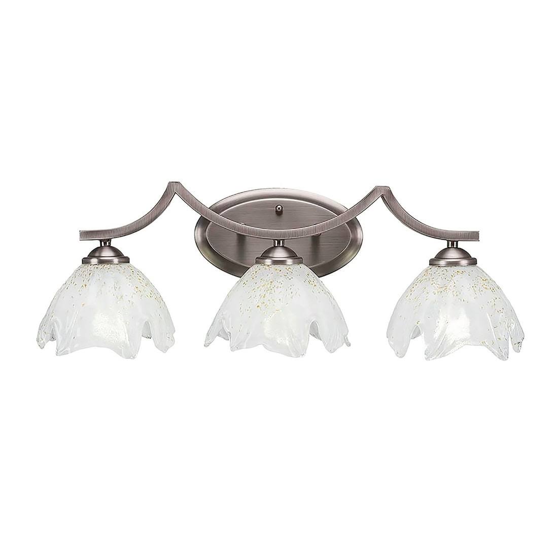 3 Light Bath Bar with Gold Ice Glass E678
