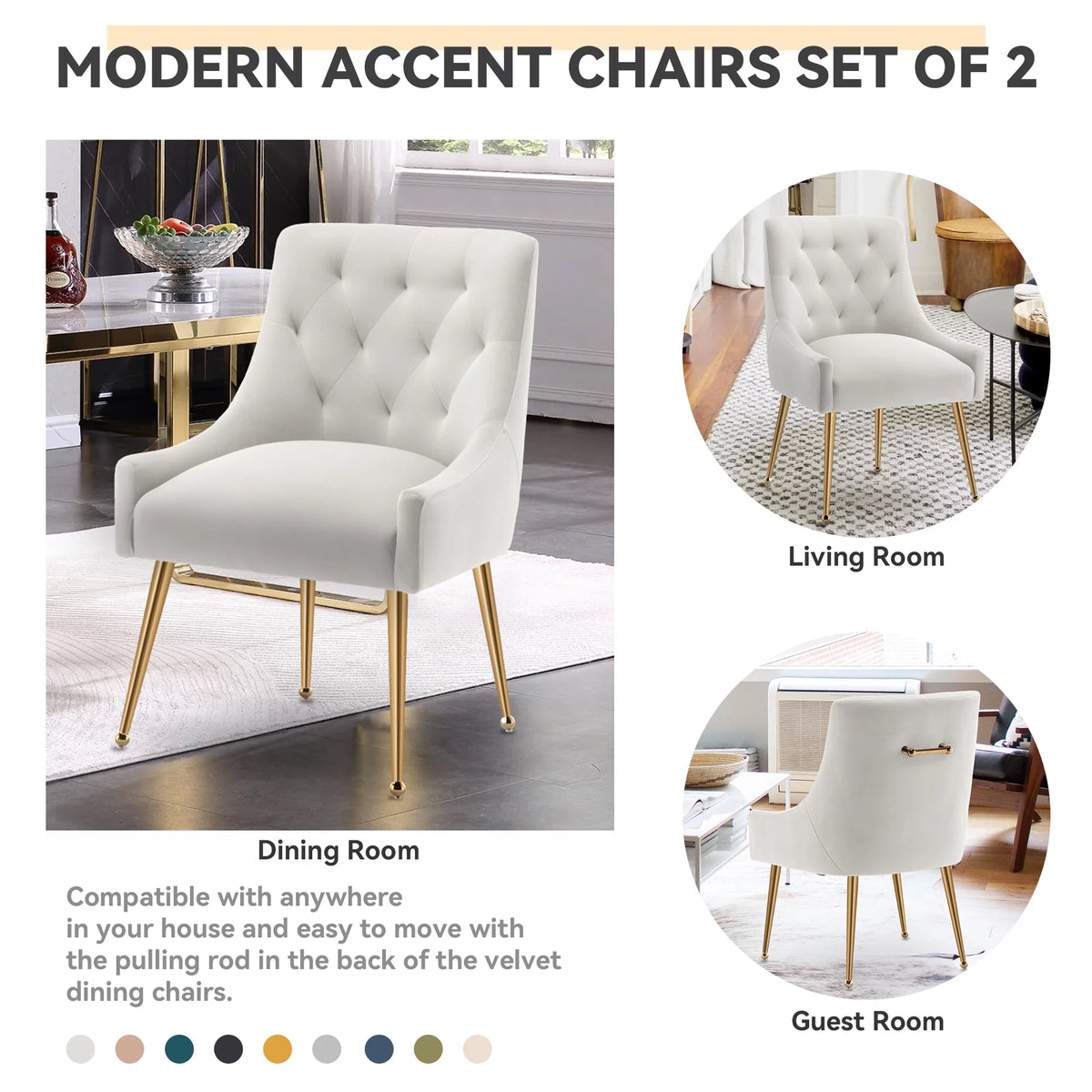 Velvet Dining Chairs Set of 2 Z2794
