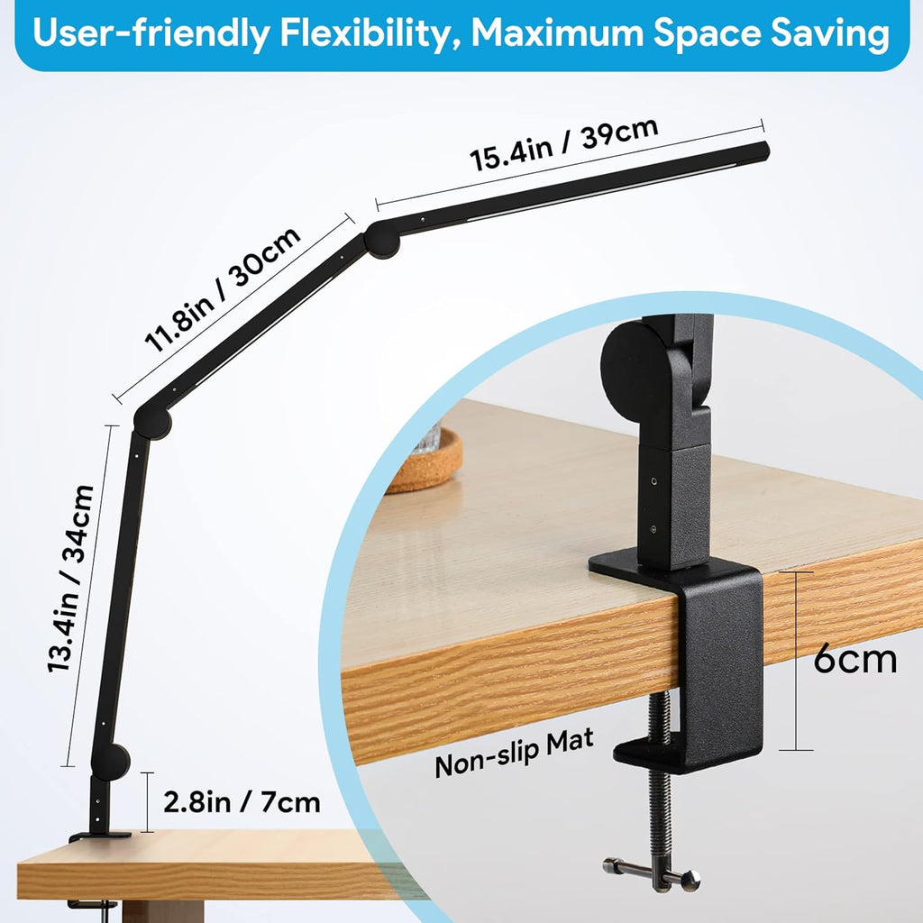 LED Desk Lamp with Clamp, Swing Arm, 4 Color Modes Z2249