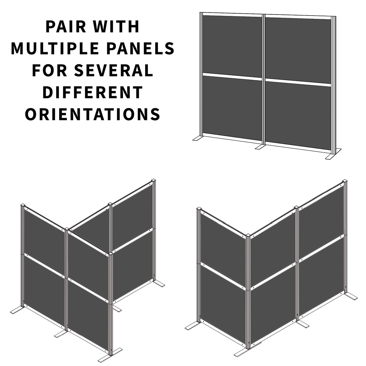 T-Shaped Modular Wall System, 4 PET Panels H839824