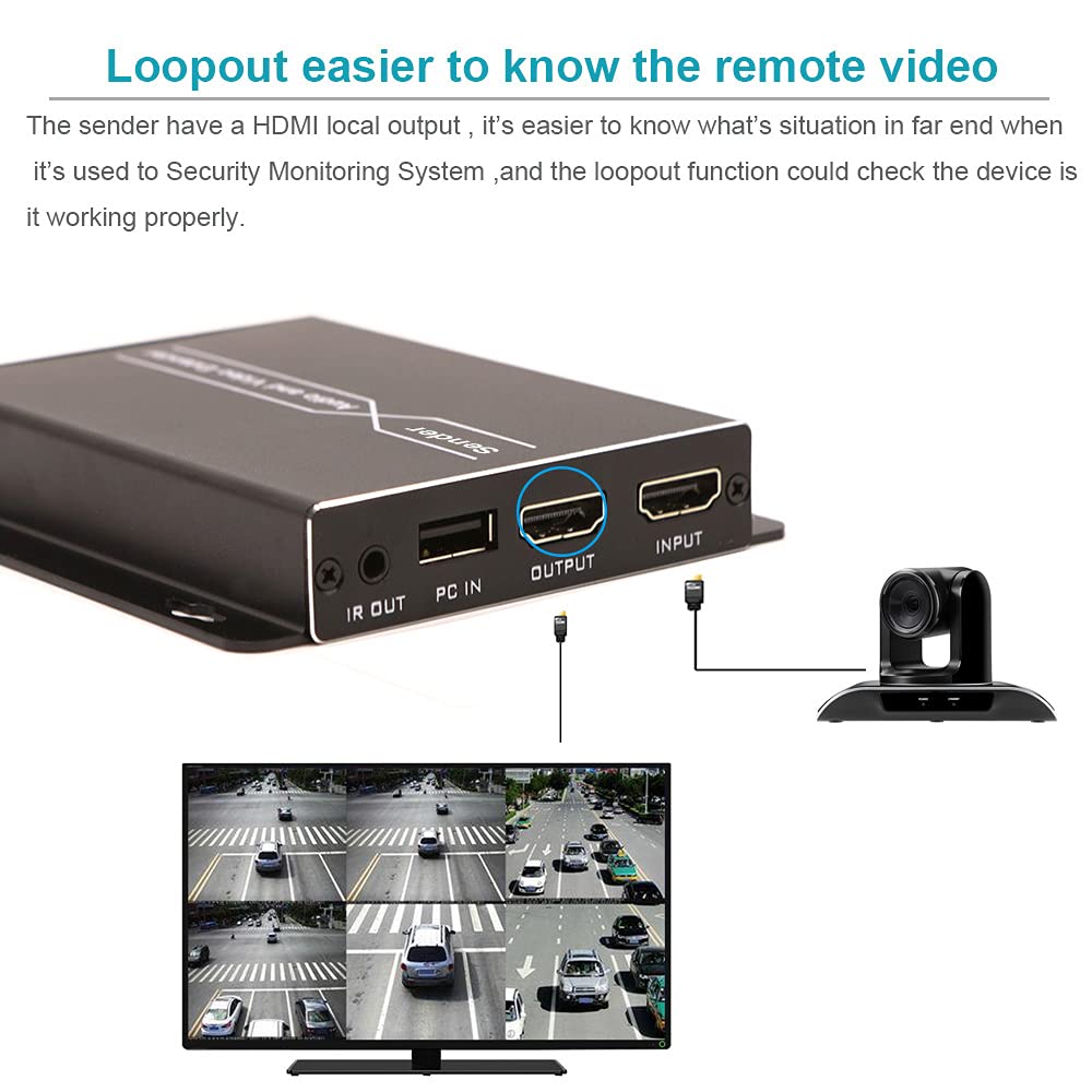 HDMI KVM Extender Over Ethernet Cable with Loop Out Function I6577