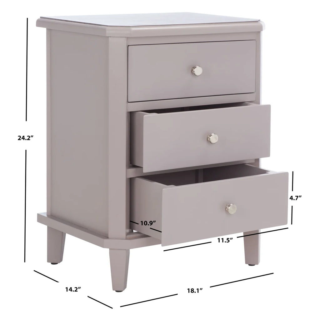 Grey End Table With Storage Drawers T320