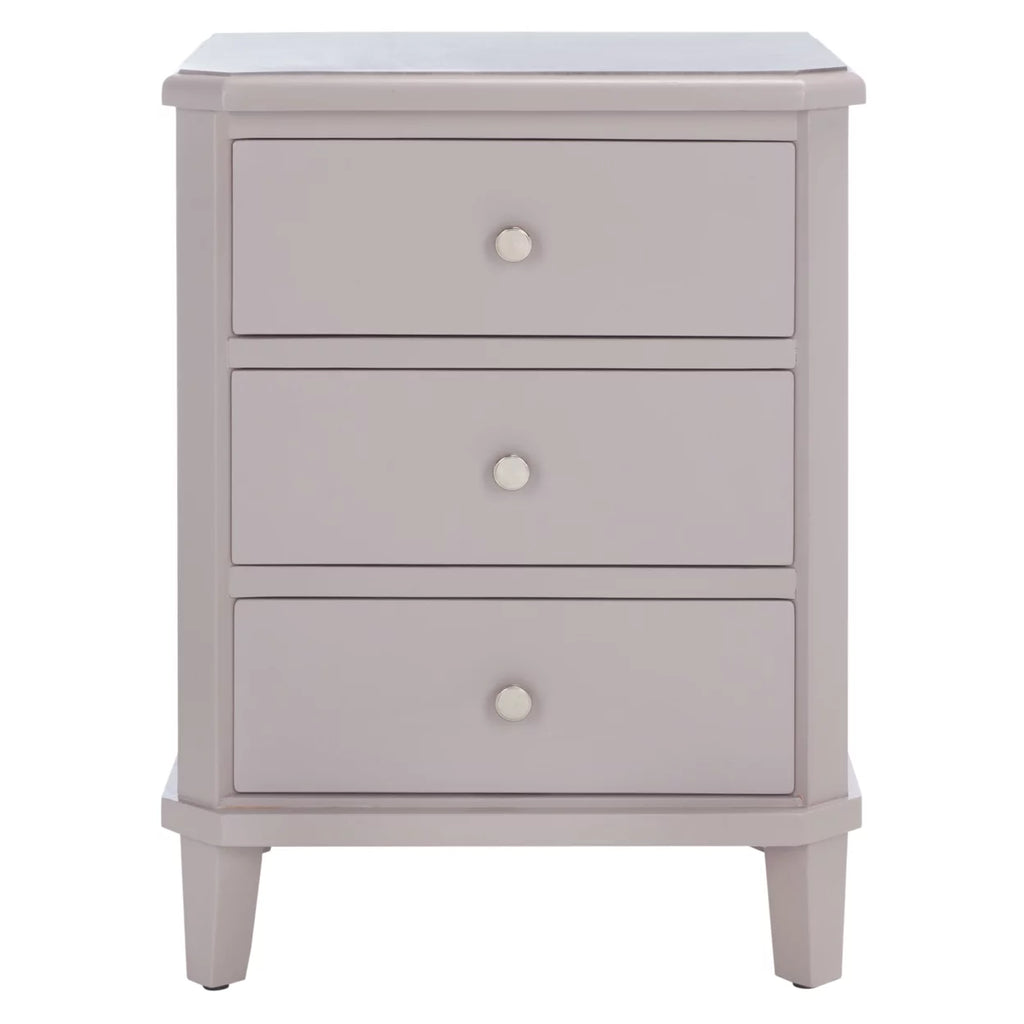 Grey End Table With Storage Drawers T320