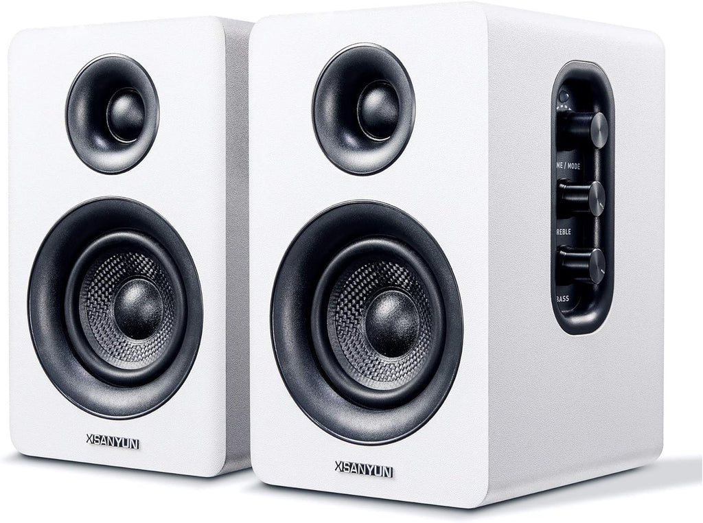 White 60W Bluetooth Bookshelf Speakers (Pair) L514