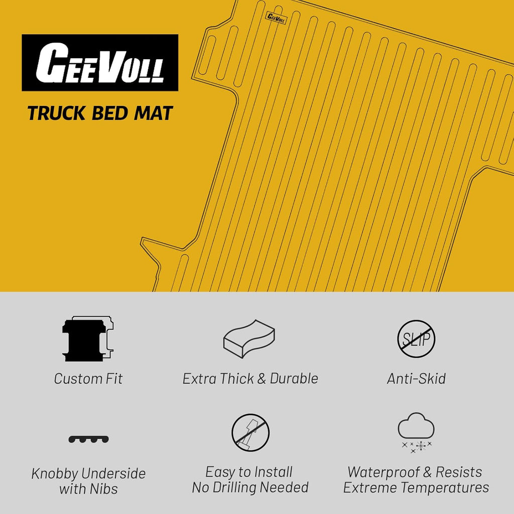 Heavy Duty Rubber Truck Bed Mat, Black F493284