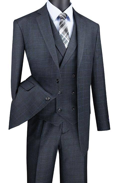 Charcoal Regular Fit 3 Piece Suit 40 Long X84256
