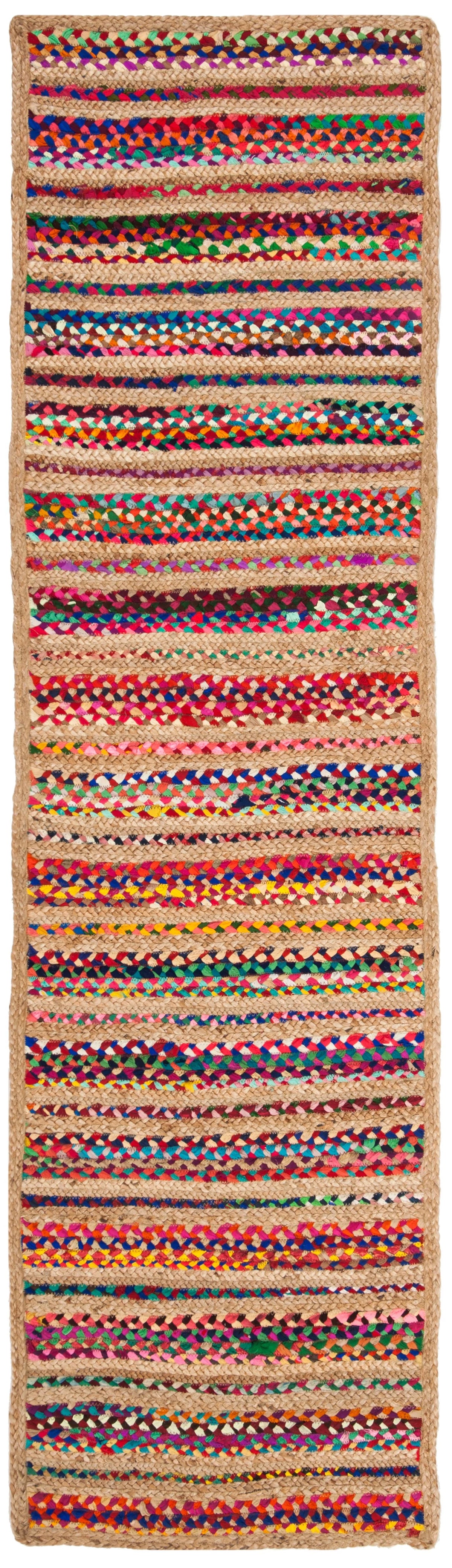 Colorful Braided Area Rug 2'3" x 8' E5970