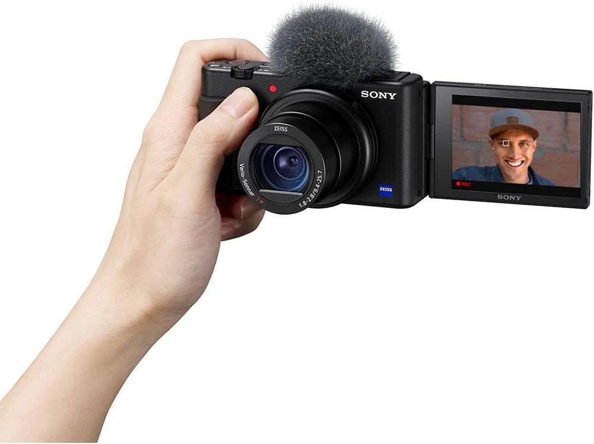 Black Compact Digital Camera with Memory Card and Tripod V987082