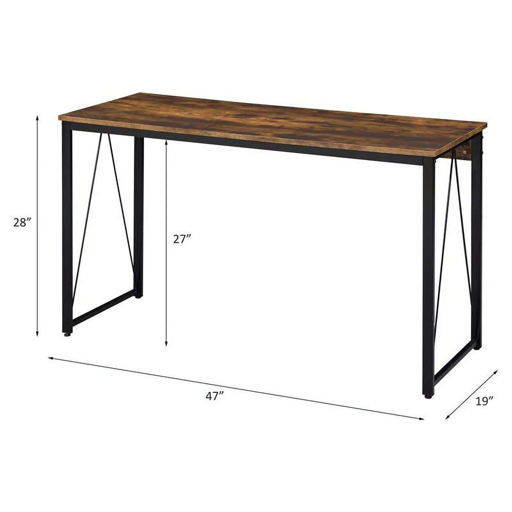 Weathered Oak and Black Wood Writing Desk N353128