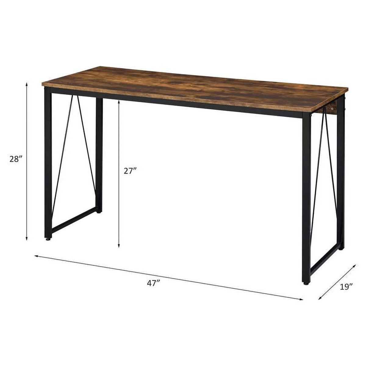 Weathered Oak and Black Wood Writing Desk N353128