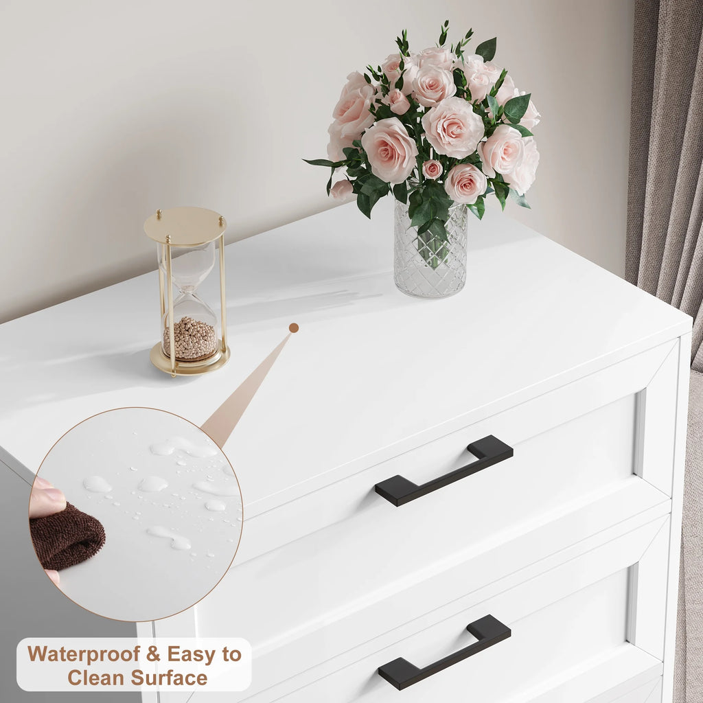 White 6 Drawer Tall Dresser J75440