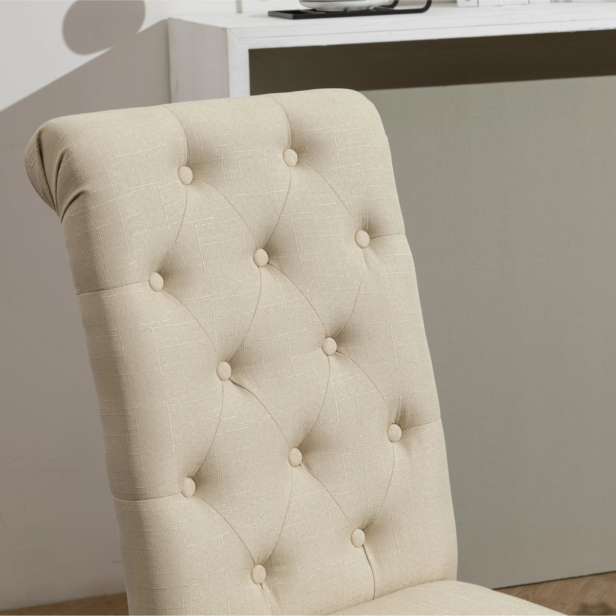Tan Upholstered Parsons Dining Chair Set of 2 C8735