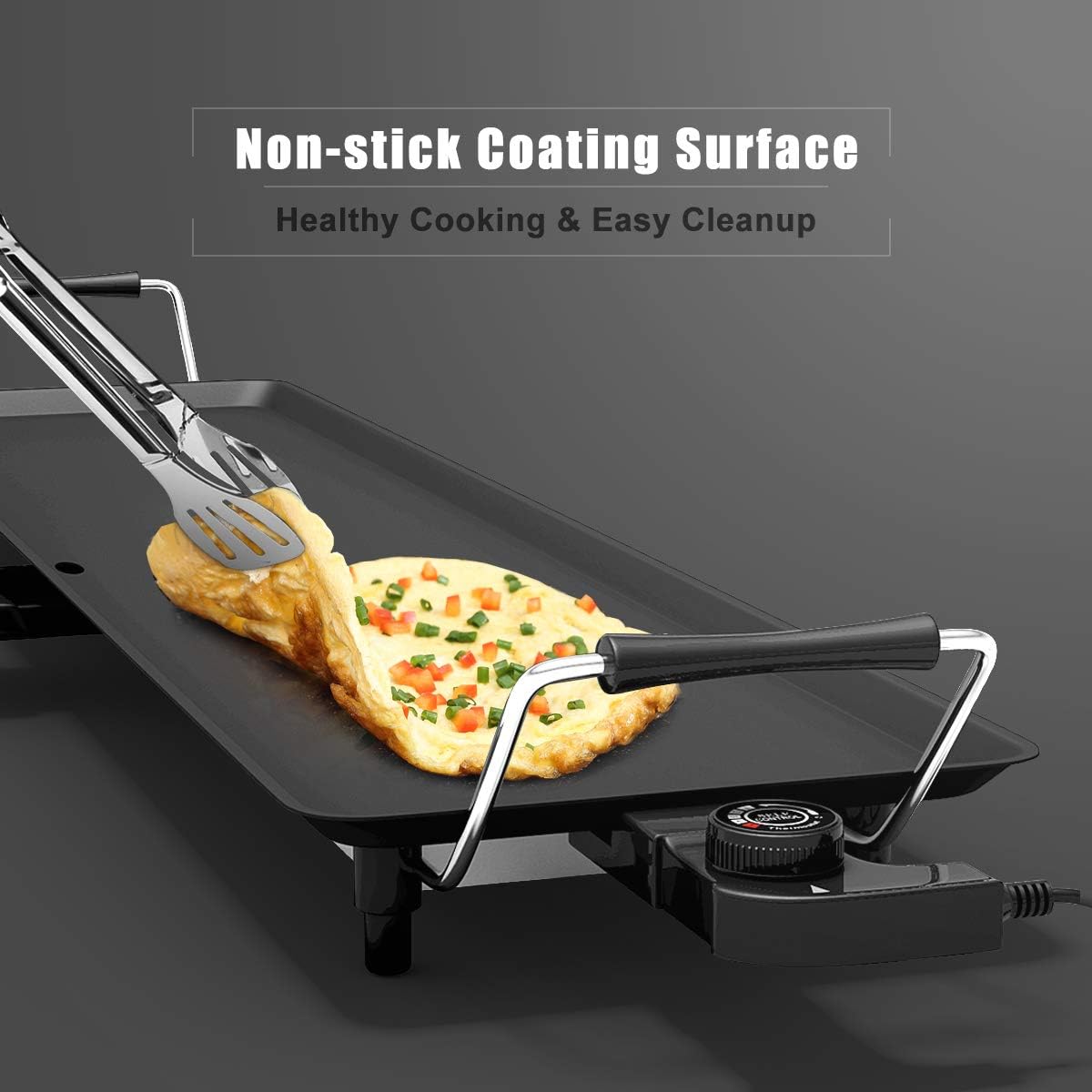 35 Electric Teppanyaki Table Top Grill Griddle, Nonstick Extra Large Griddle Z157144