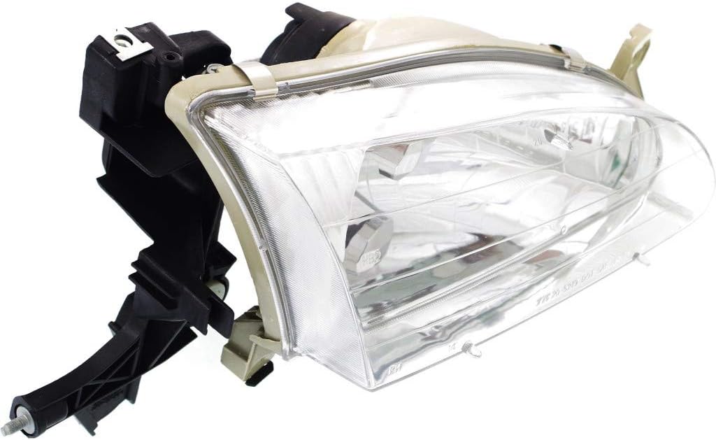 Passenger Side Headlight Assembly for Toyota Corolla 1998 1999 2000, Bulbs Included, Pack of 2 R207