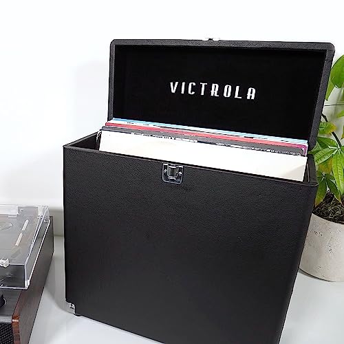 Black Record Storage Case with Easy-Carry Handle E2110