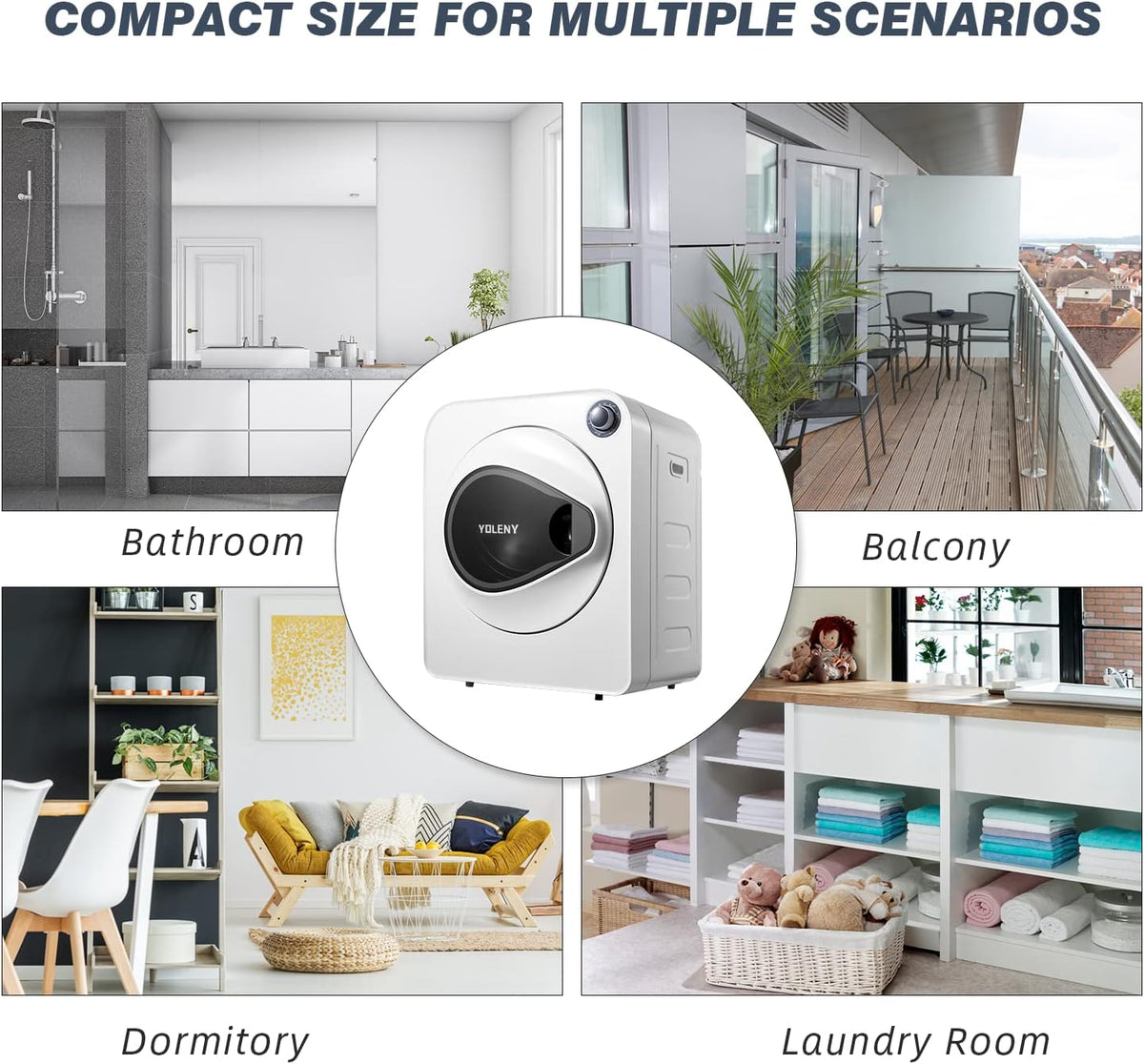 White Stainless Steel Portable Laundry Dryer M948739