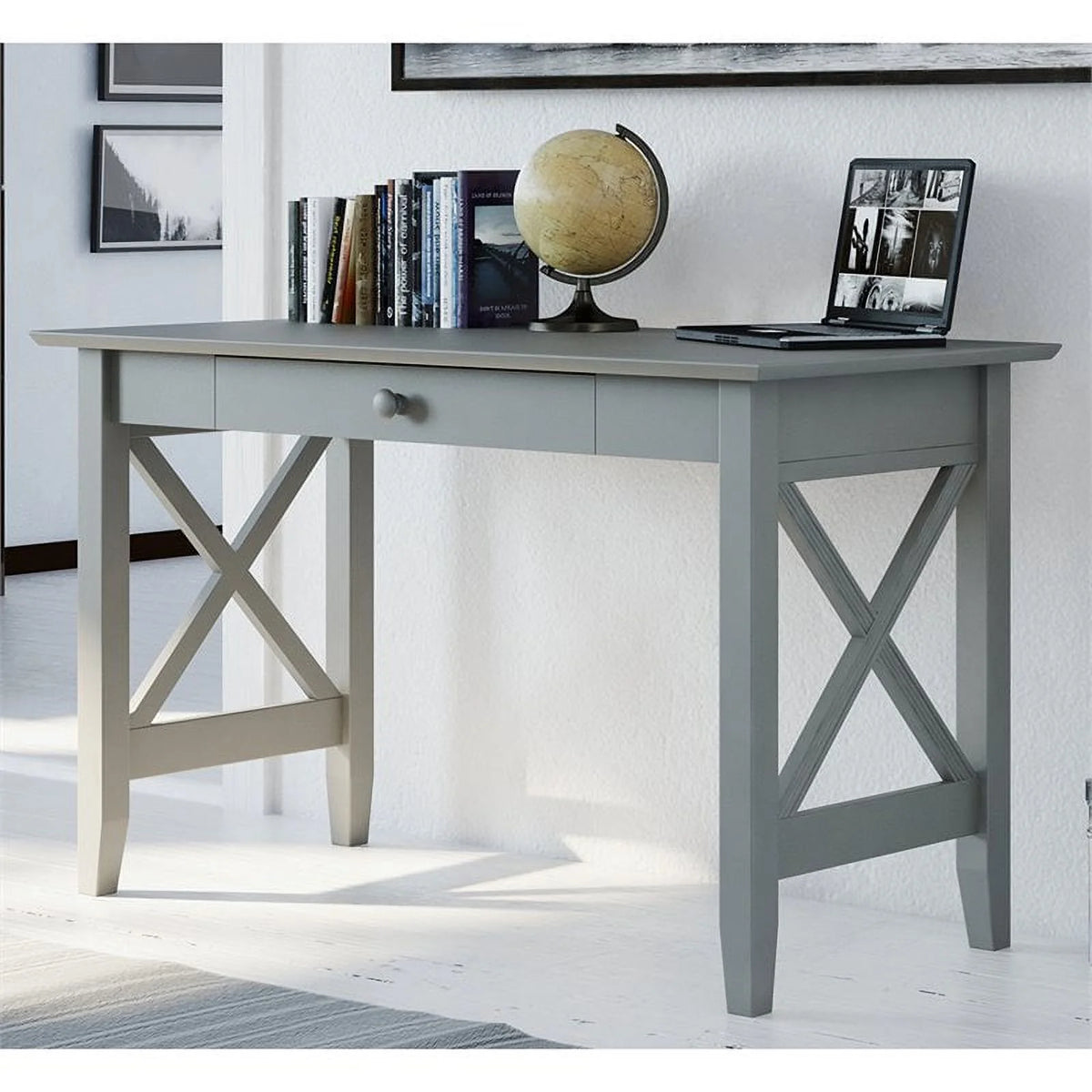 Solid Wood 1-Drawer Writing Desk R219075