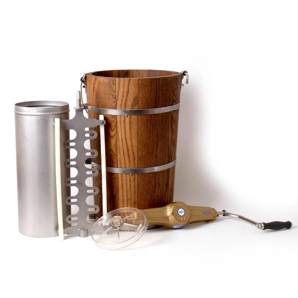 Manual Ice Cream Maker with Stainless Steel Can and Oak Tub, 8 Quart G907519