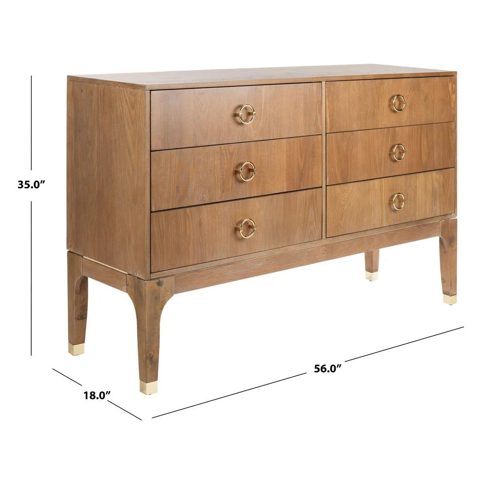 6 Drawer Rustic Oak Dresser E19433